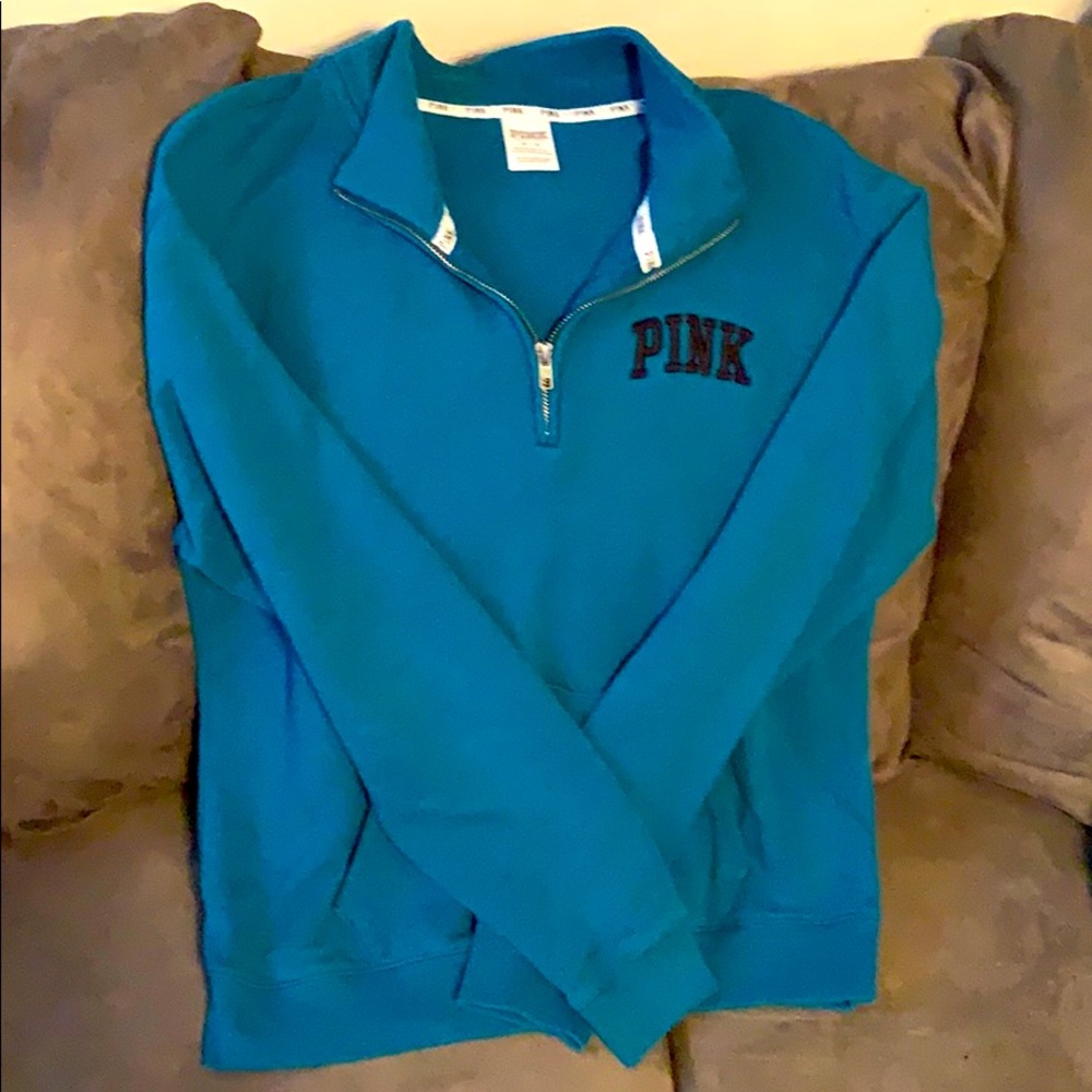 VS Pink Women’s Quarter Zip (Teal), Size M.